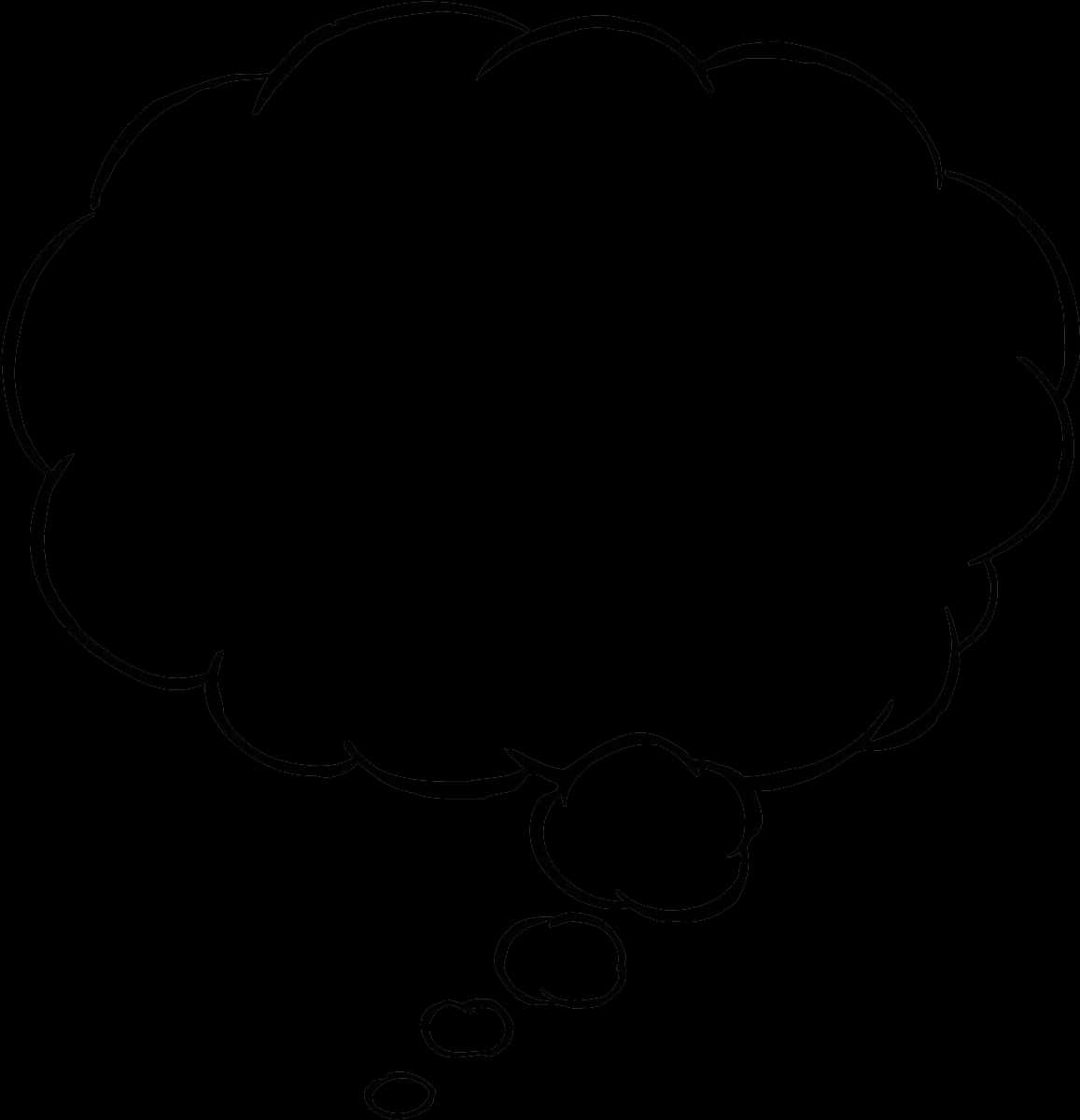 Empty Thought Bubble Outline PNG Image