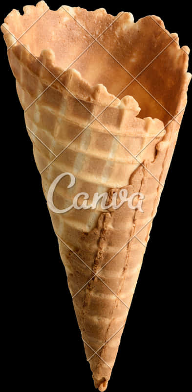 Empty_ Waffle_ Cone_ Isolated_ Background PNG Image