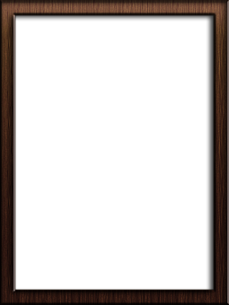 Empty Wooden Frameon Black Background PNG Image