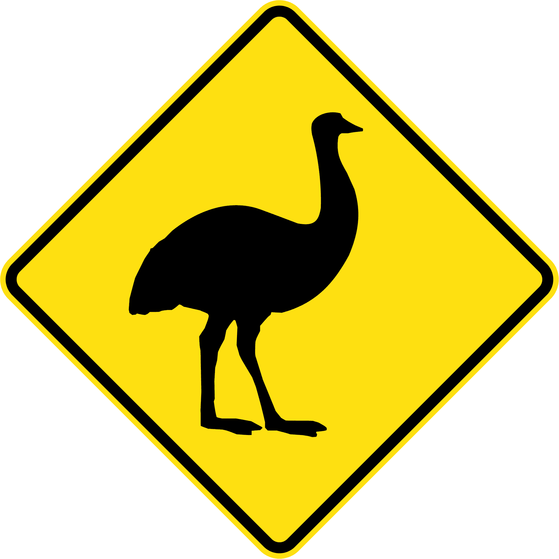 Emu Warning Sign PNG Image