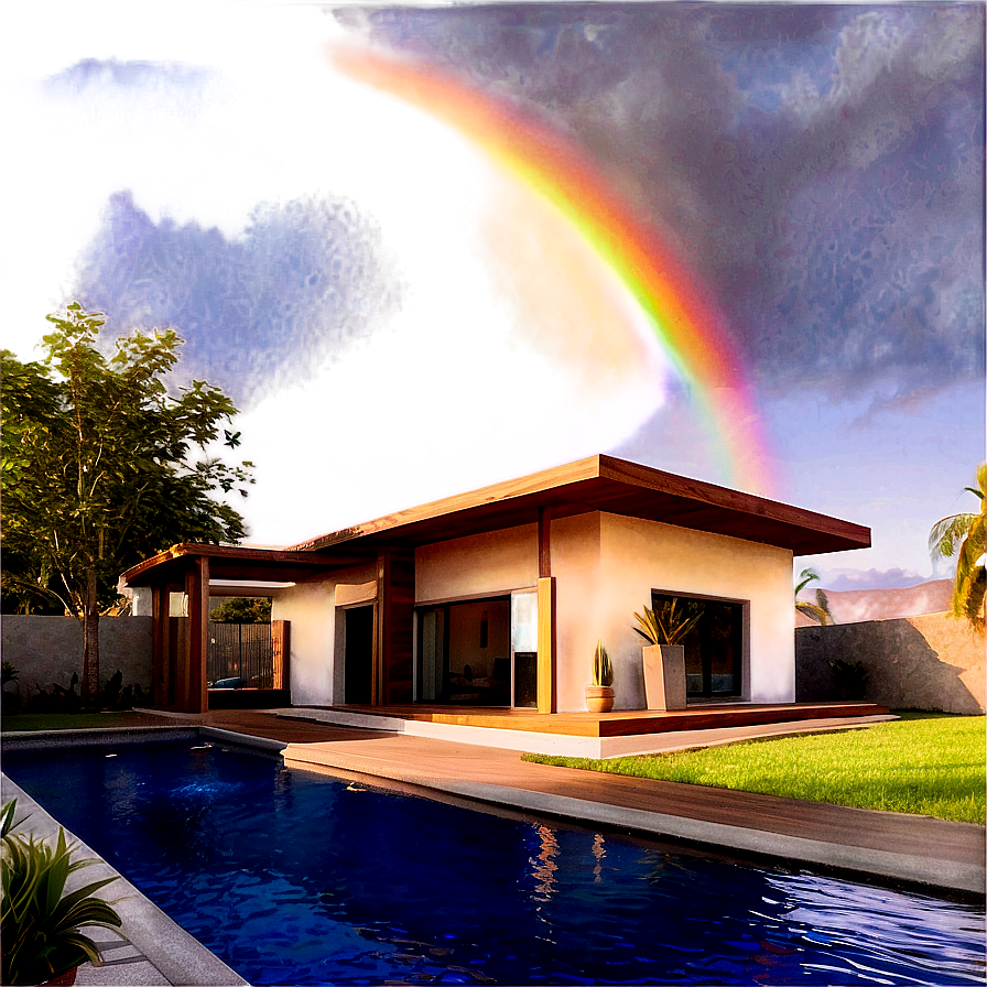 Encanto House With Rainbow Png 64 PNG Image