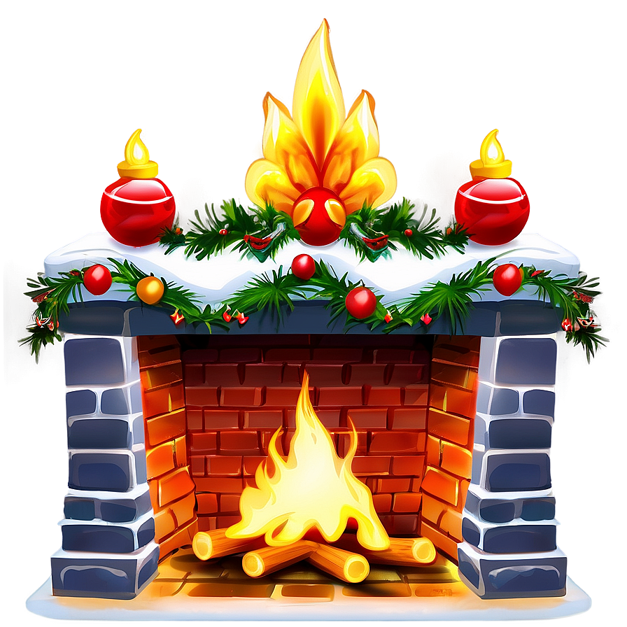 Enchanted Christmas Fireplace Scene Png Bmm62 PNG Image