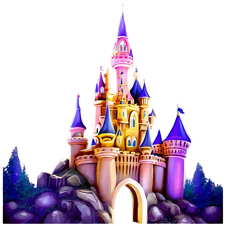 Enchanted Disney Castle Artwork Png Xcl66 PNG Image