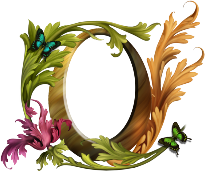 Enchanted_ Floral_ Letter_ O PNG Image