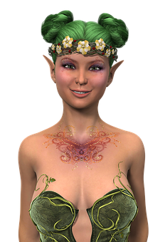 Enchanted_ Forest_ Elf_ Portrait PNG Image