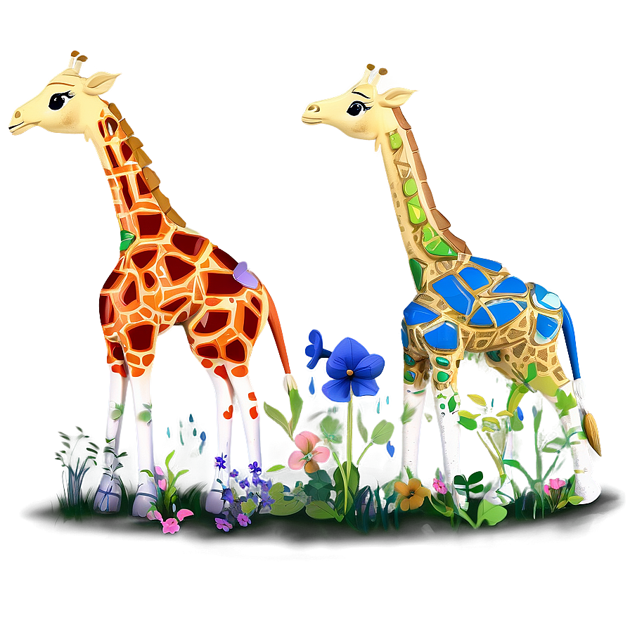 Enchanted Giraffe Scene Png Xfx PNG Image