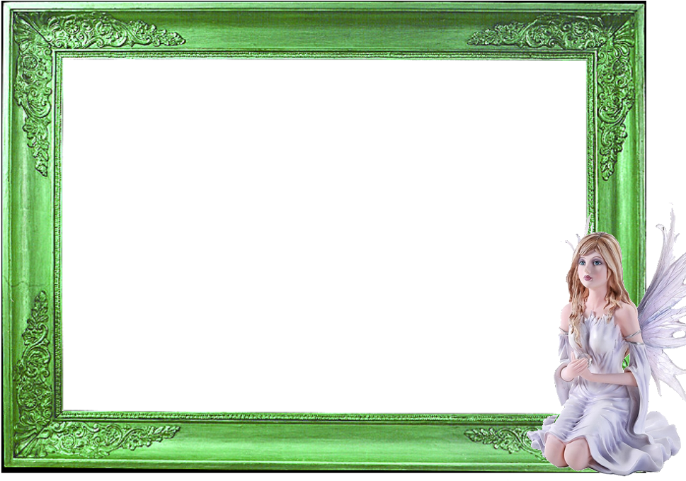 Enchanted Green Framewith Fairy PNG Image