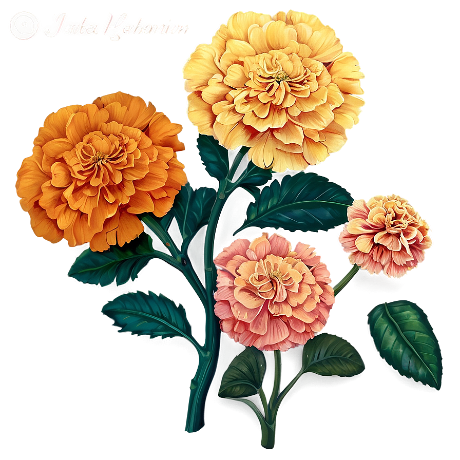 Enchanted Marigolds Garden Png Dnt20 PNG Image