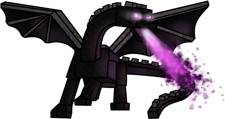 Ender_ Dragon_ Breathing_ Purple_ Fire PNG Image