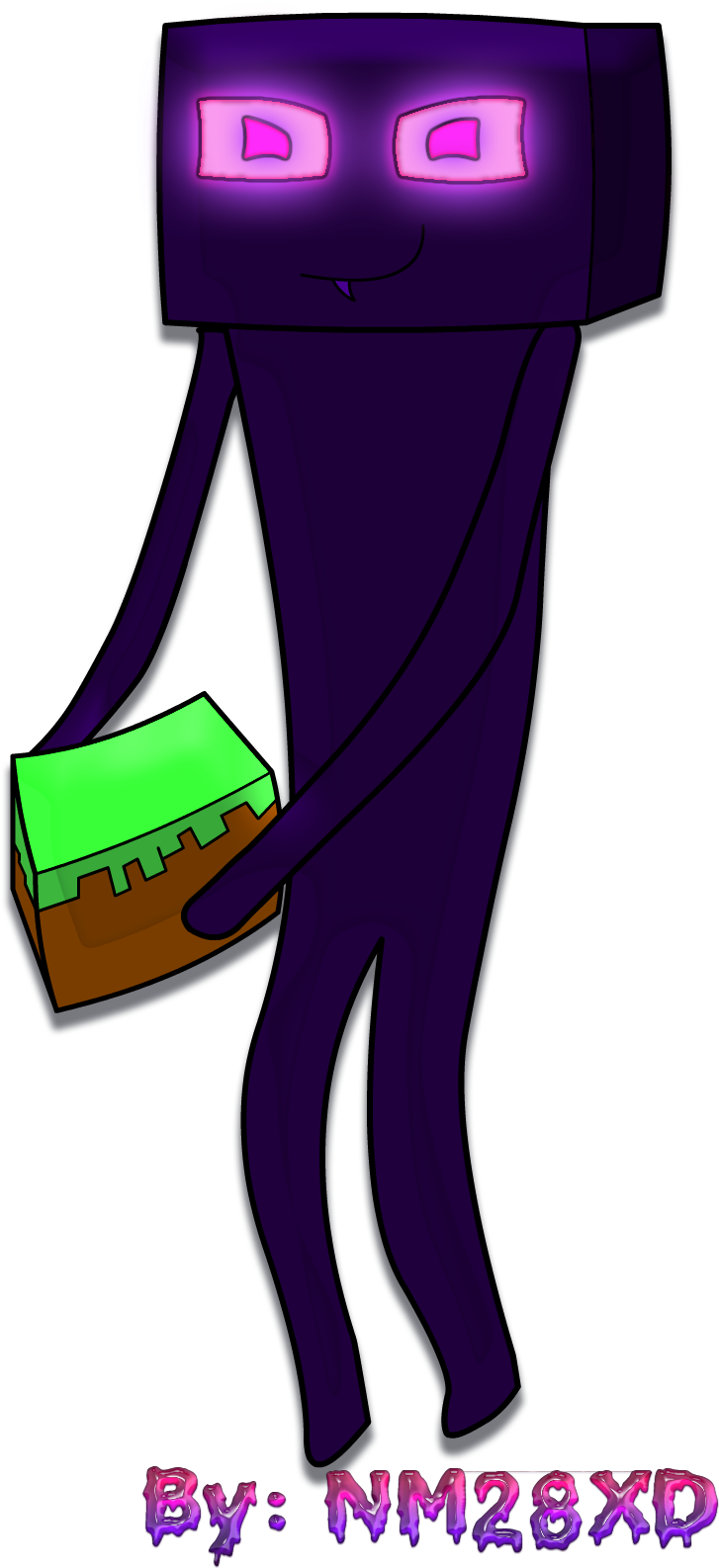 Enderman_ Holding_ Block_ Artwork.png PNG Image