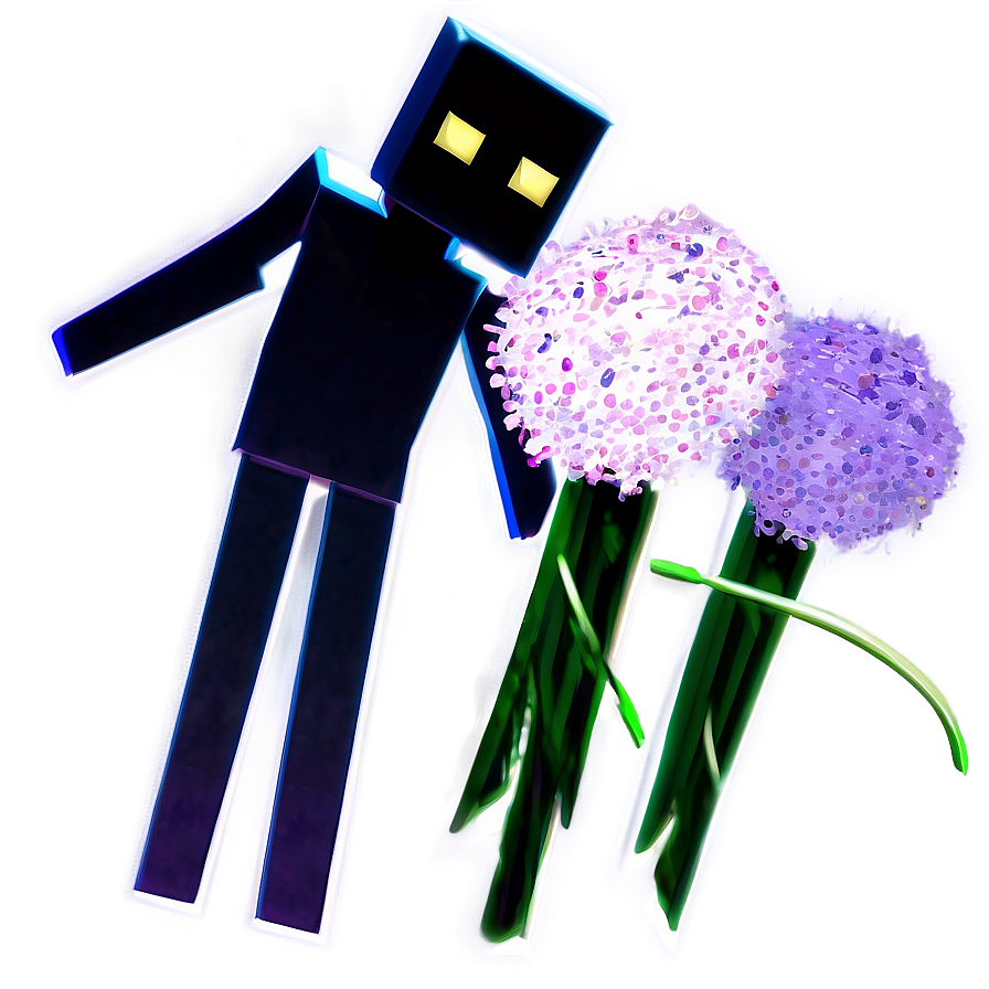 Enderman In Purple Particles Png Cpt PNG Image