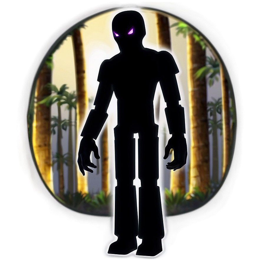 Enderman Silhouette In Moonlight Png Vvn PNG Image