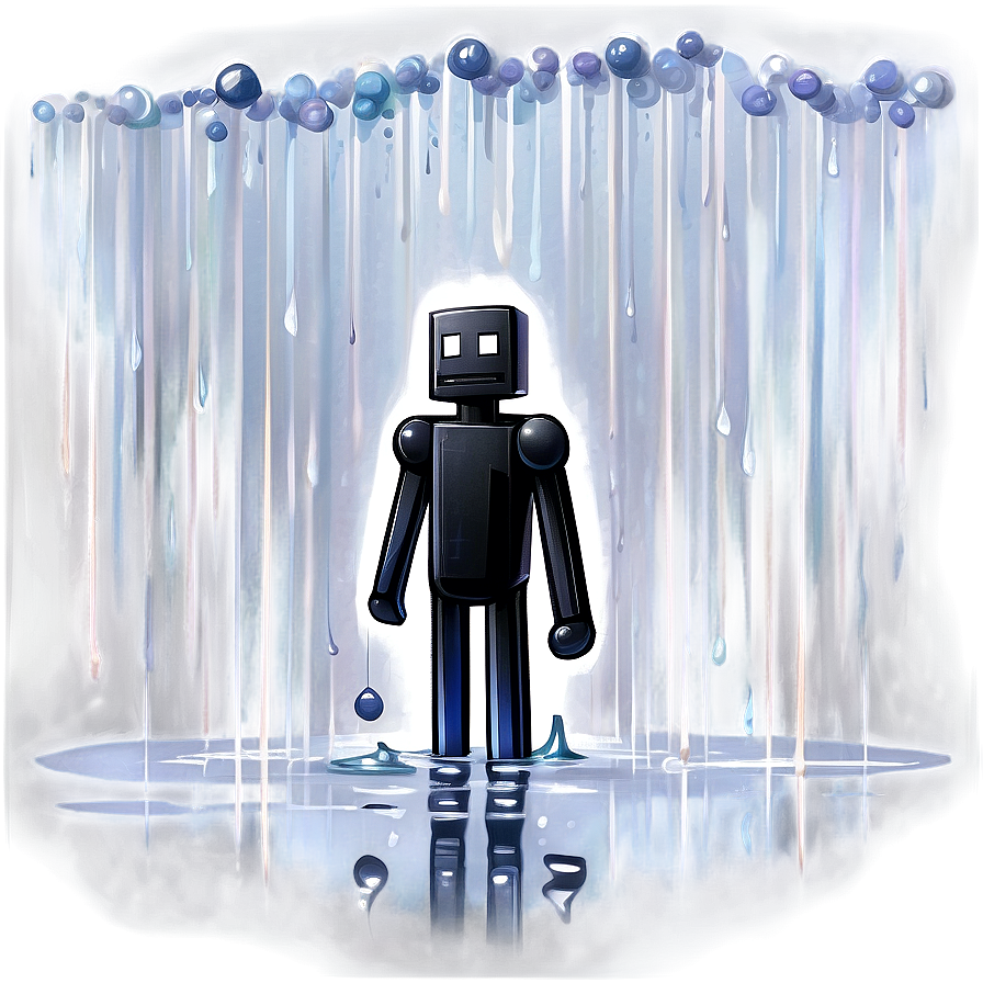 Enderman Under Rain Illustration Png 05242024 PNG Image