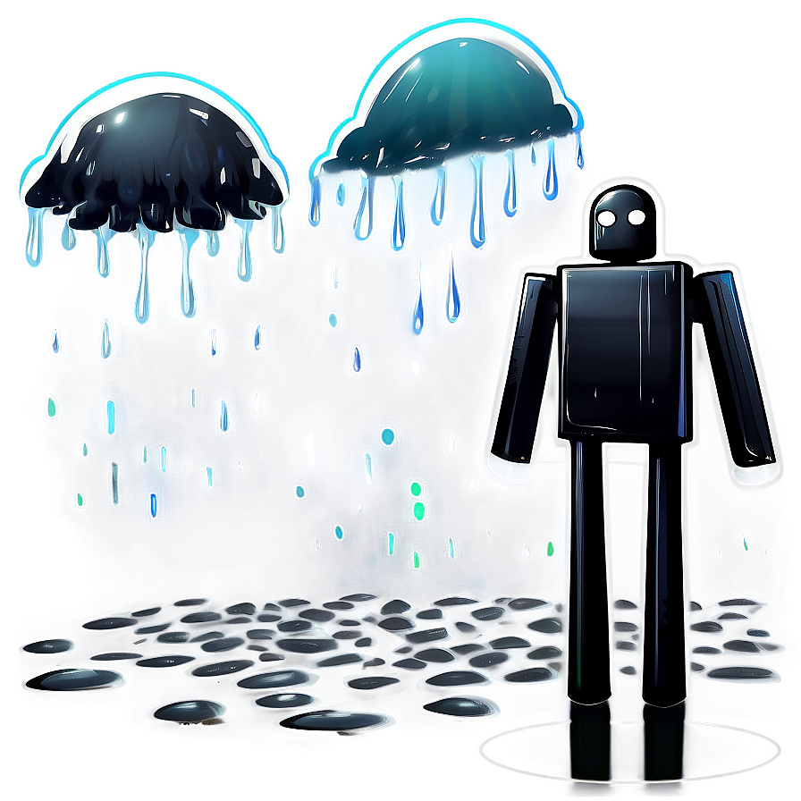 Enderman Under Rain Illustration Png 45 PNG Image