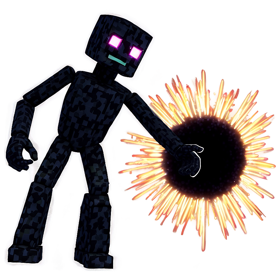 Enderman With Fireworks Background Png 33 PNG Image