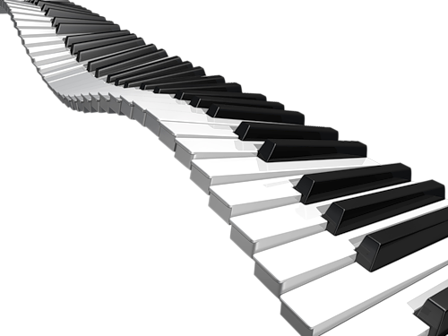 Endless Piano Keyboard Wave PNG Image