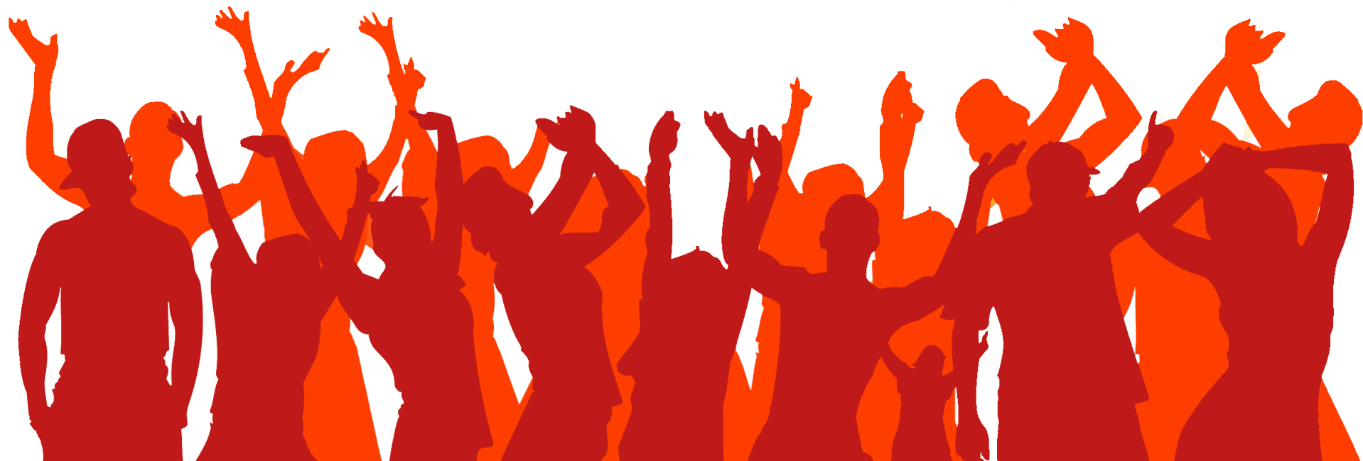 Energetic Crowd Silhouette PNG Image