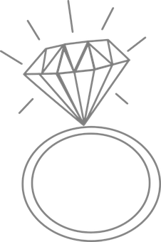 Engagement Ring Outline Graphic PNG Image