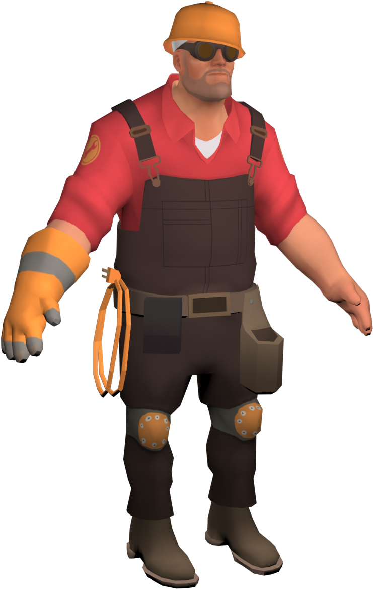 Engineer Character3 D Model PNG Image