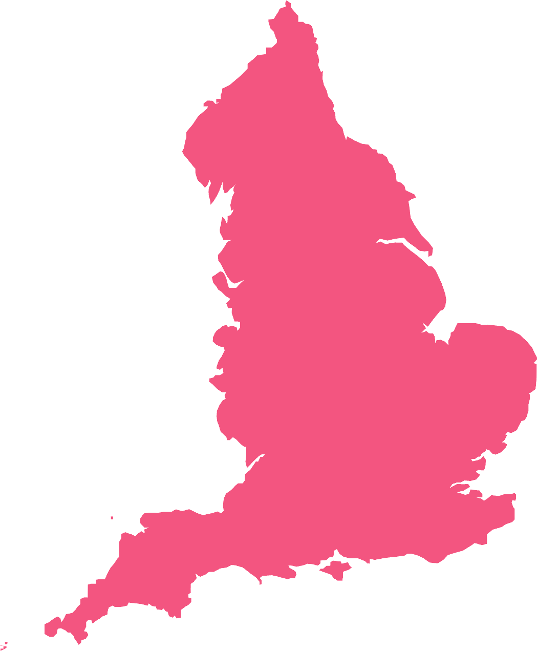 England Outline Map Pink PNG Image