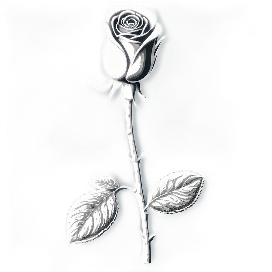 Engraved Rose Black And White Png 06132024 PNG Image