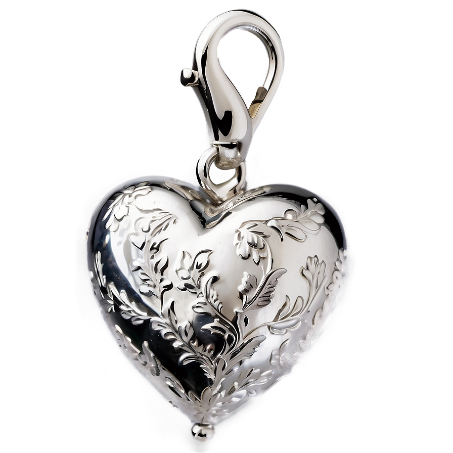 Engraved Silver Heart Png 06282024 PNG Image