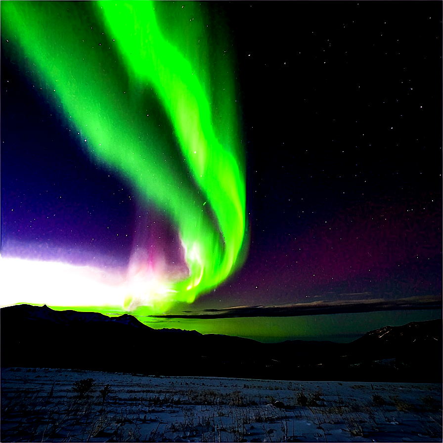 Enigmatic Aurora Over Hills Png 06202024 PNG Image