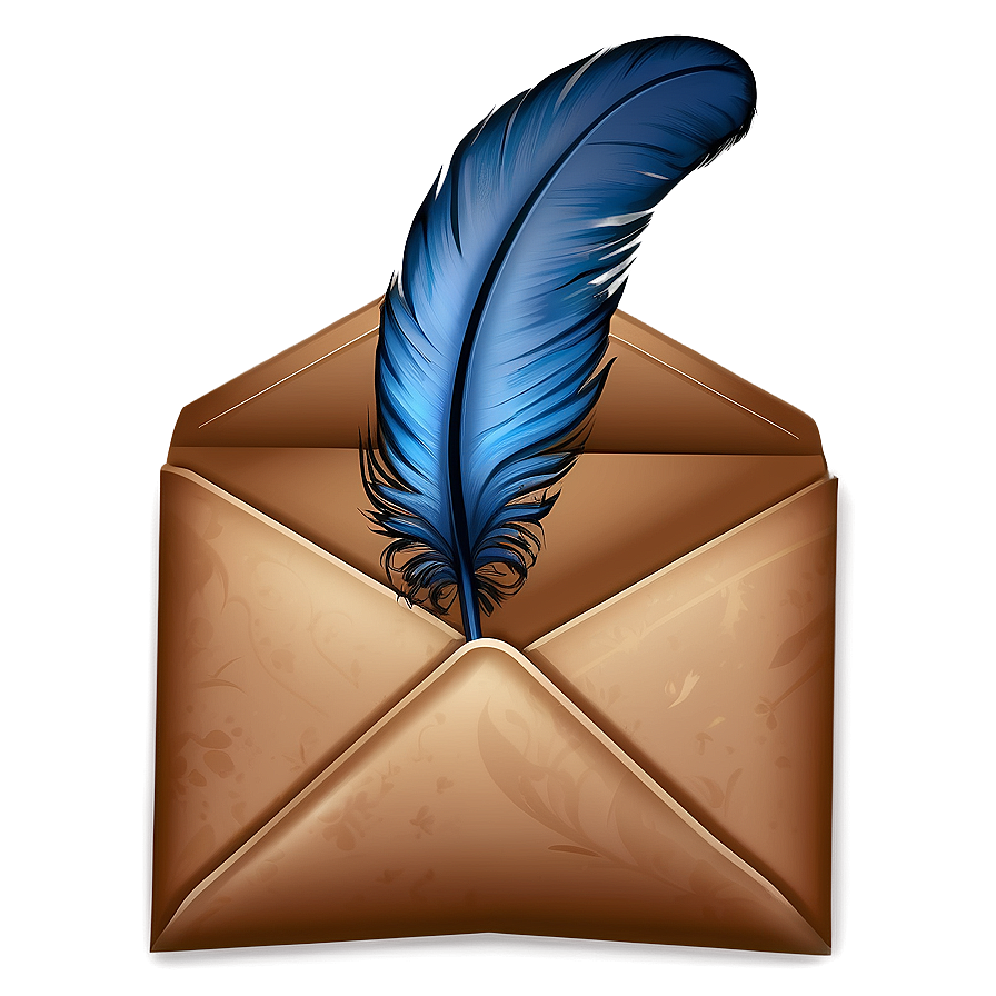 Envelope With Feather Png 05252024 PNG Image