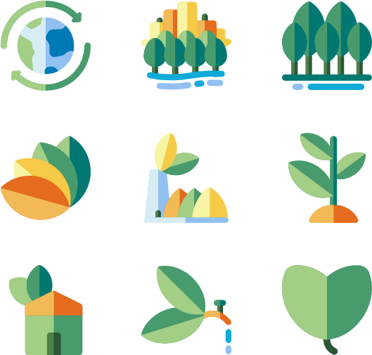 Environmental Icons Set PNG Image