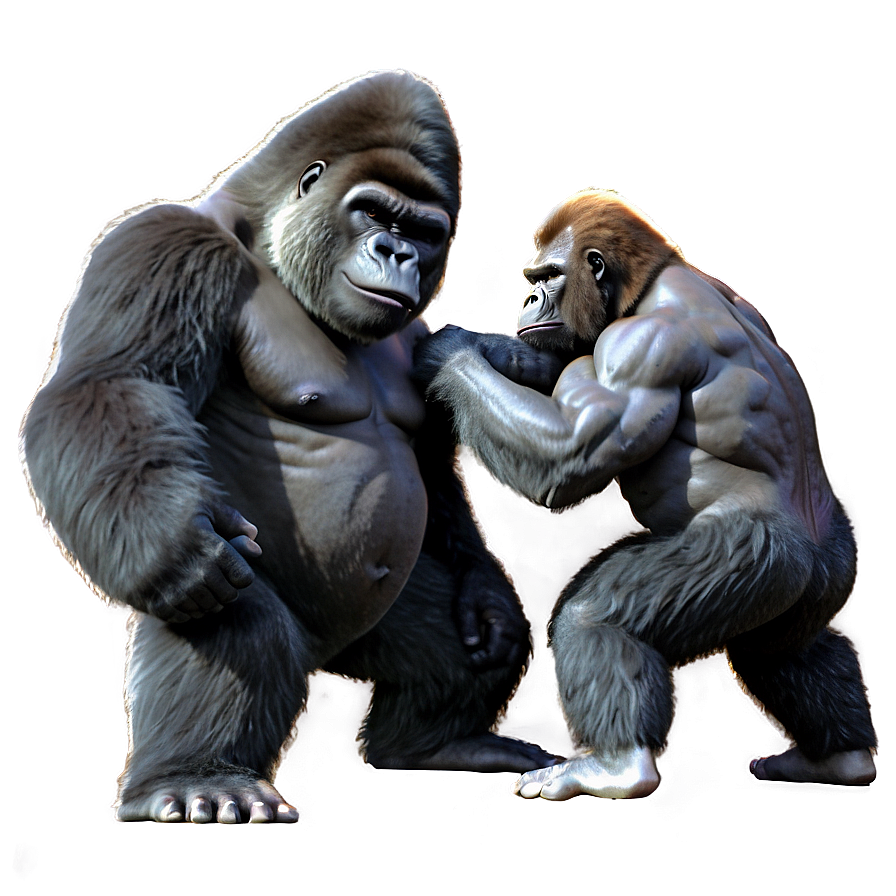 Epic Gorilla Battle Scene Png 64 PNG Image