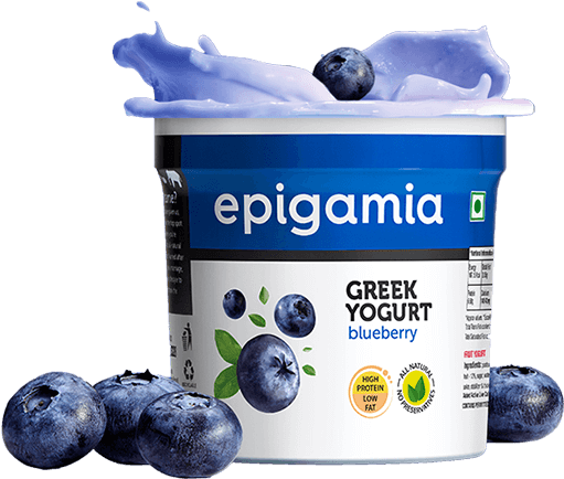 Epigamia Greek Yogurt Blueberry Splash PNG Image