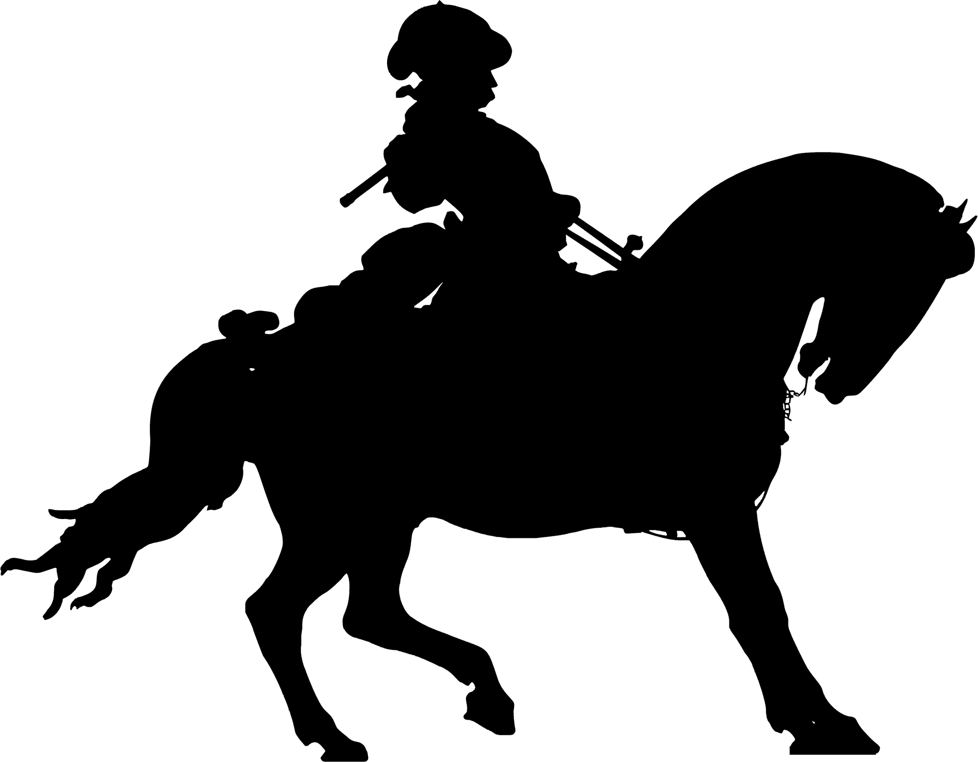 Equestrian Silhouette Profile PNG Image