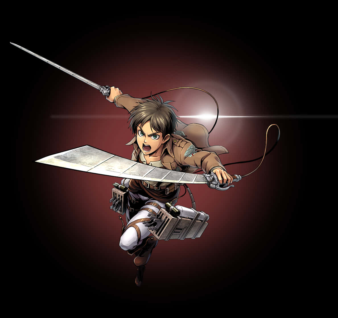 Eren Yeager Attackon Titan Action Pose PNG Image