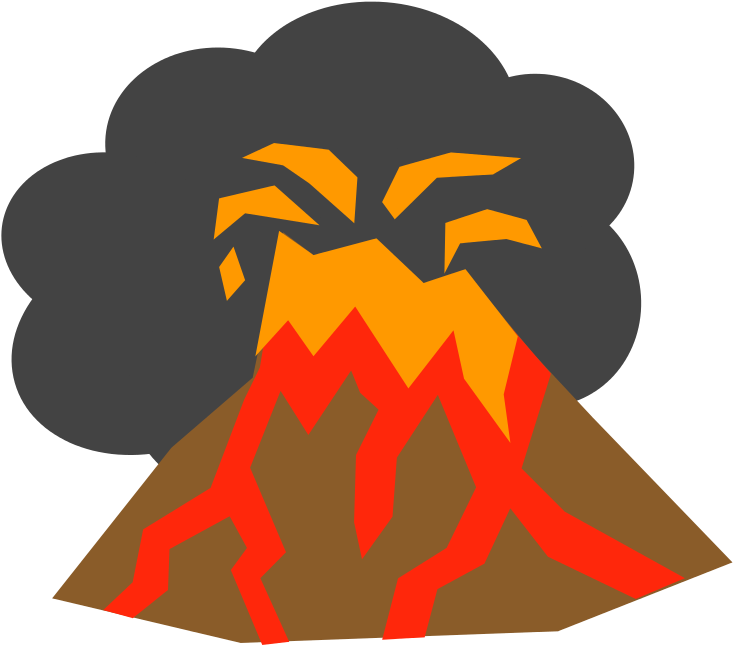 Erupting Volcano Graphic PNG Image