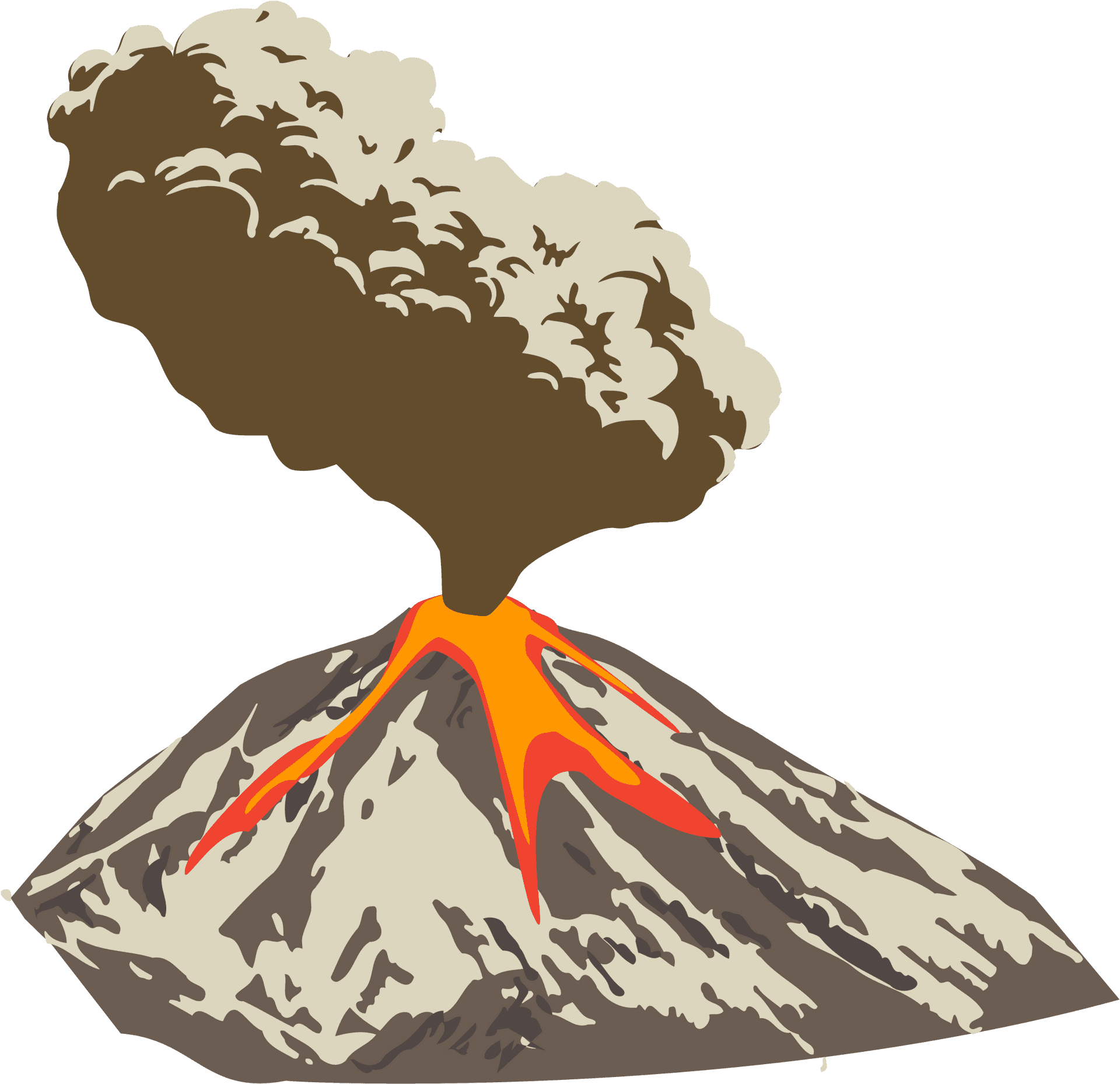 Erupting Volcano Graphic PNG Image