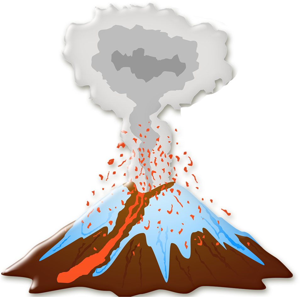 Erupting Volcano Illustration PNG Image