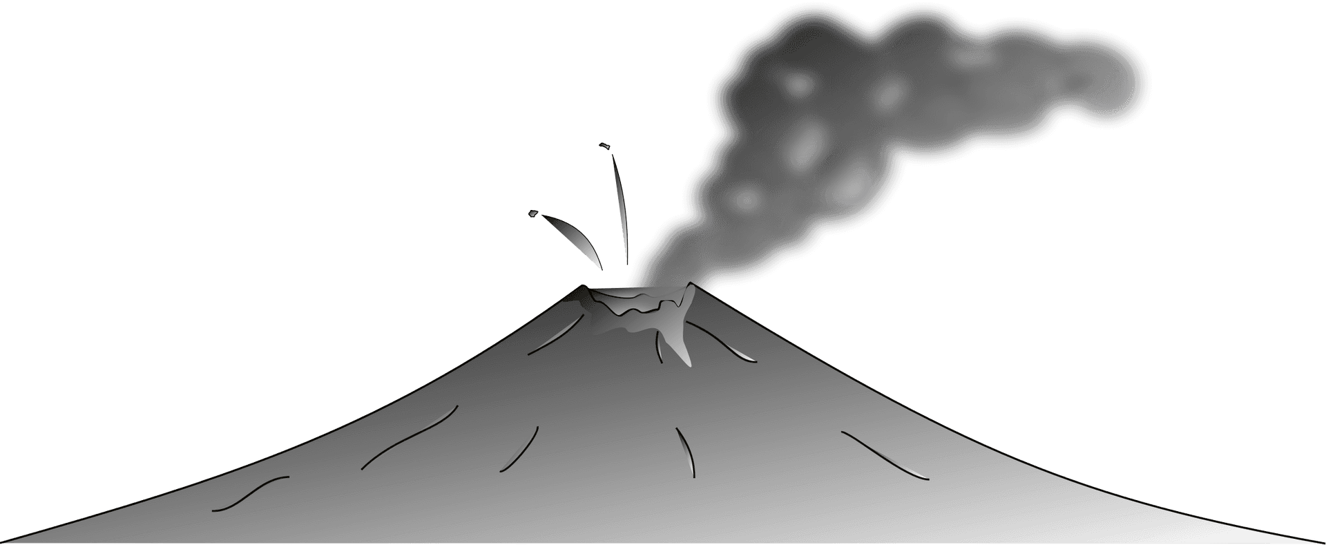 Erupting Volcano Illustration PNG Image