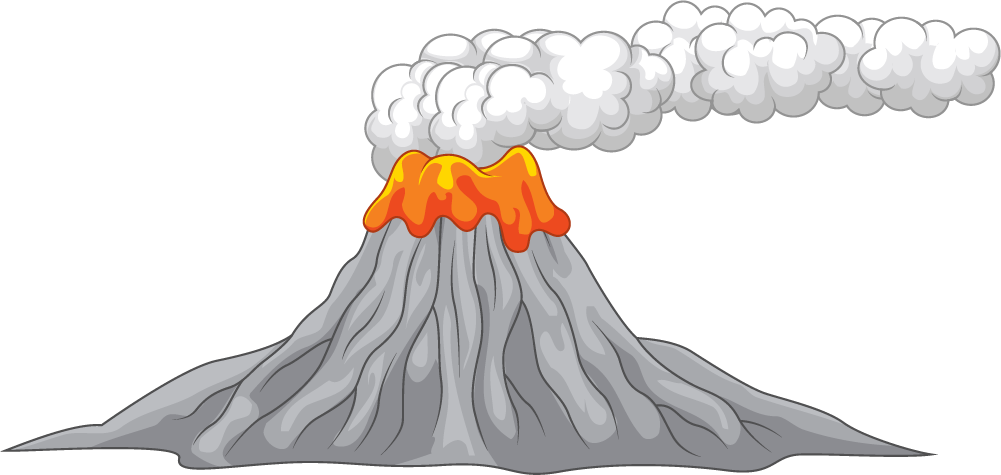 Erupting Volcano Illustration PNG Image