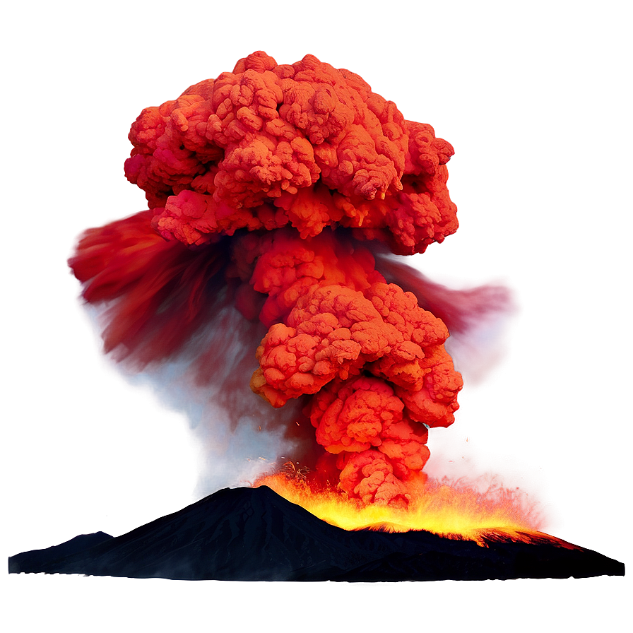 Erupting Volcano Red Sky Png 70 PNG Image