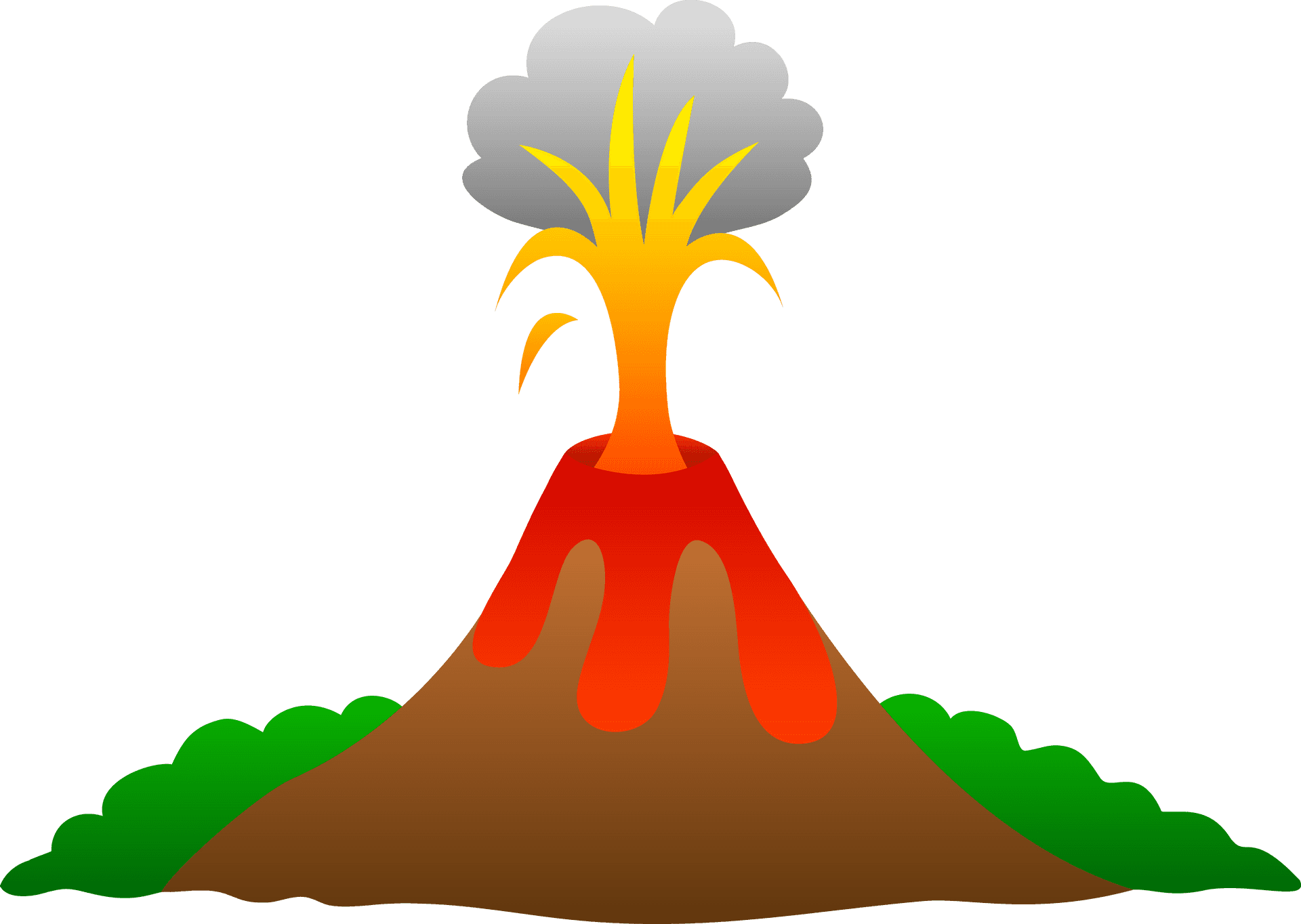 Erupting Volcano Vector Illustration PNG Image