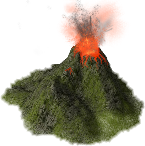 Erupting Volcano3 D Render PNG Image