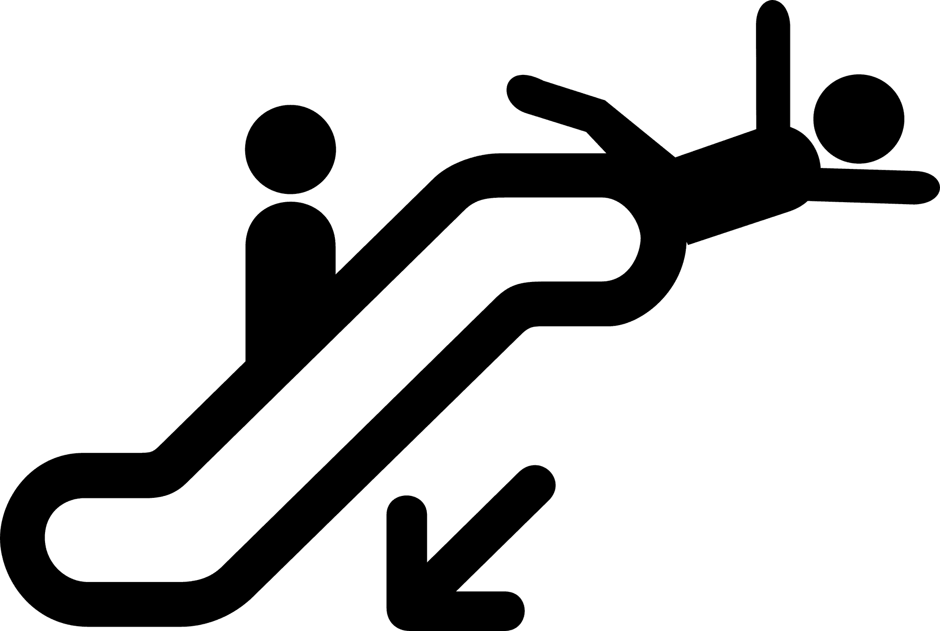 Escalator Accident Warning Sign PNG Image