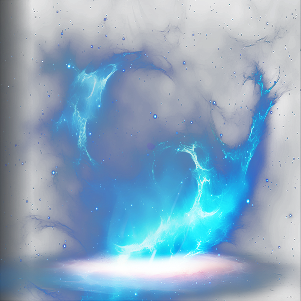 Ethereal Blue Flame Nebula PNG Image