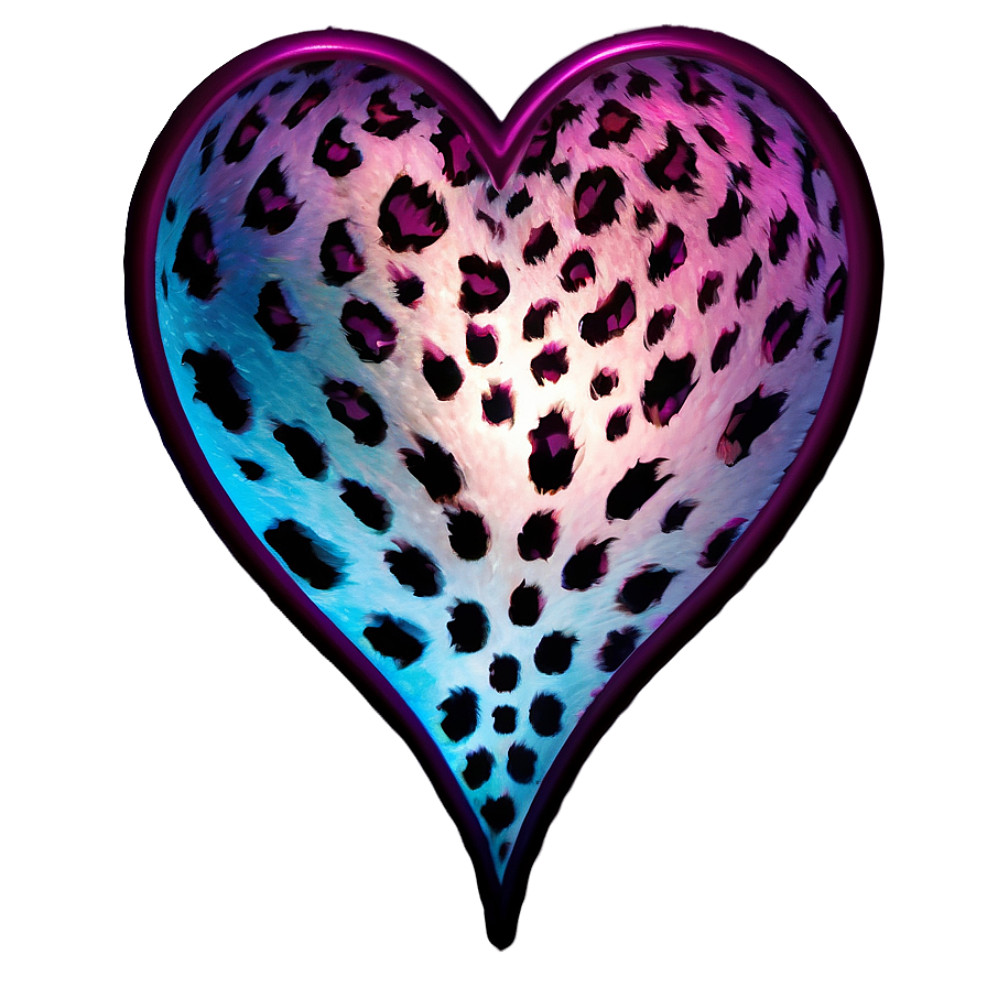 Ethereal Leopard Heart Png 06282024 PNG Image