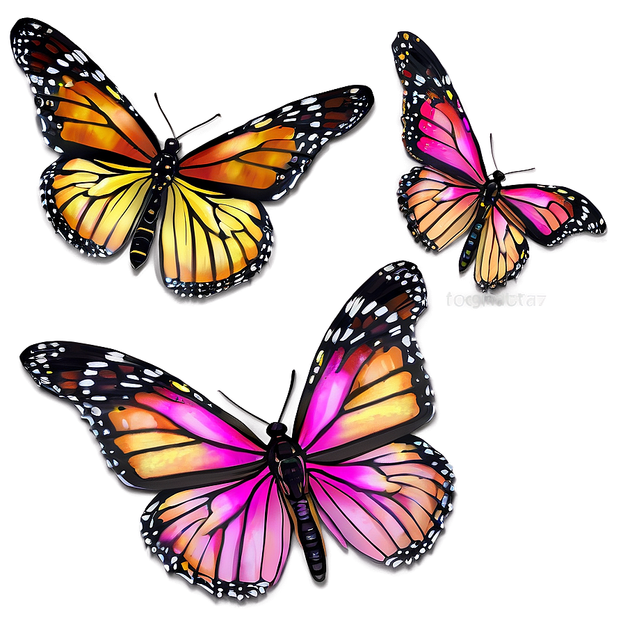 Ethereal Monarch Butterflies Png Lag85 PNG Image