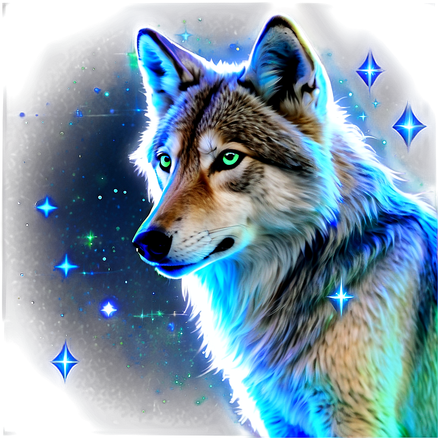 Ethereal Wolf In Starlight Png 90 PNG Image