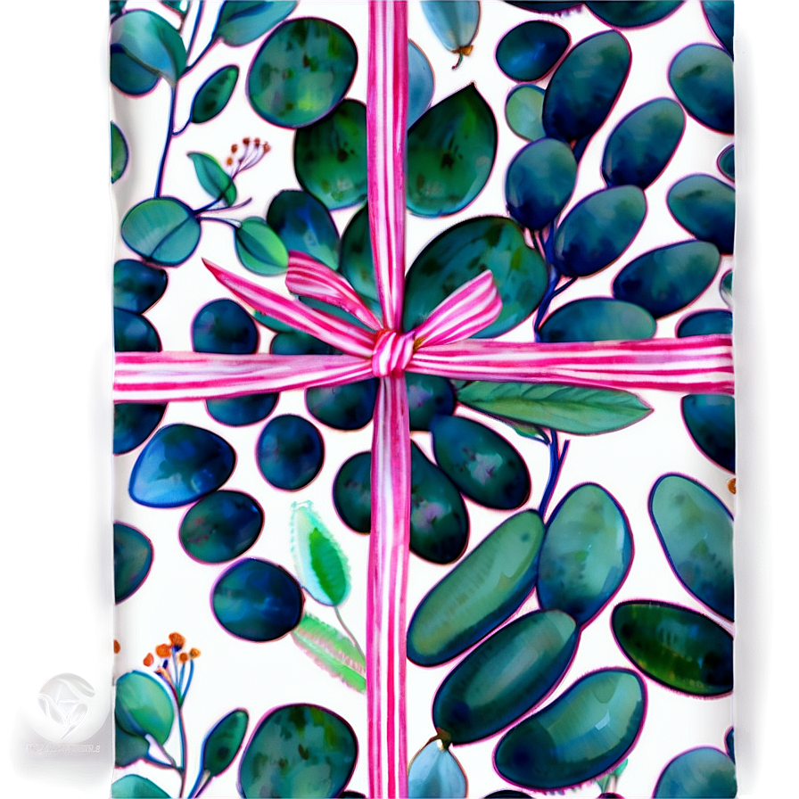 Eucalyptus Watercolor Gift Wrap Png Iwn PNG Image