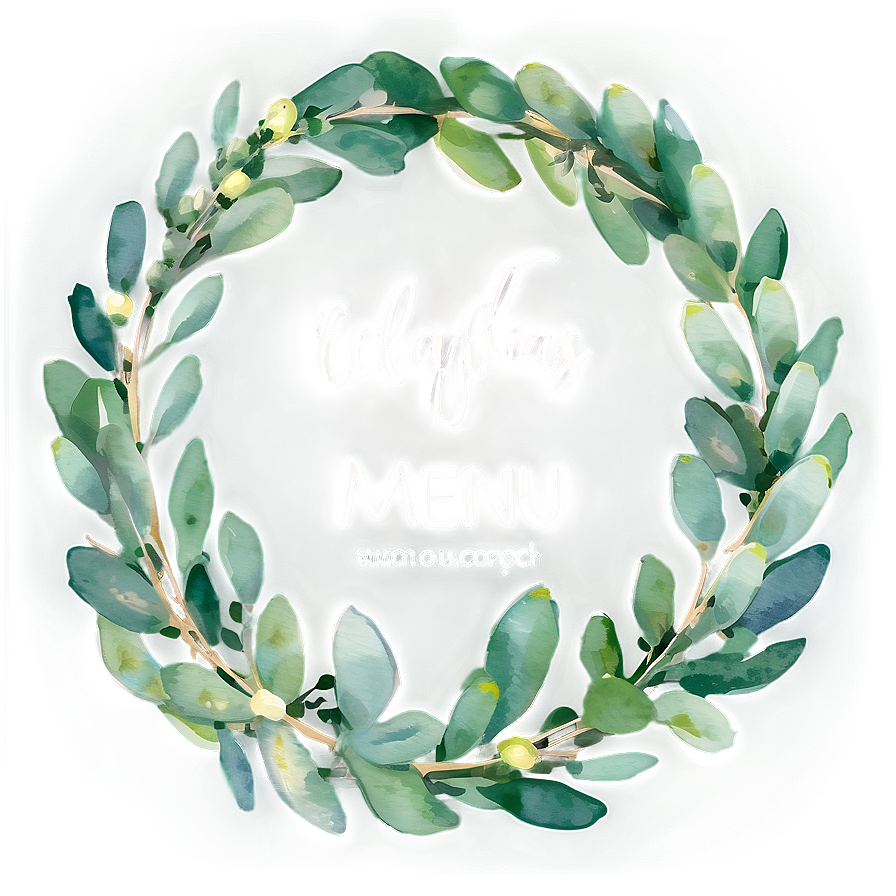 Eucalyptus Watercolor Menu Design Png 06272024 PNG Image