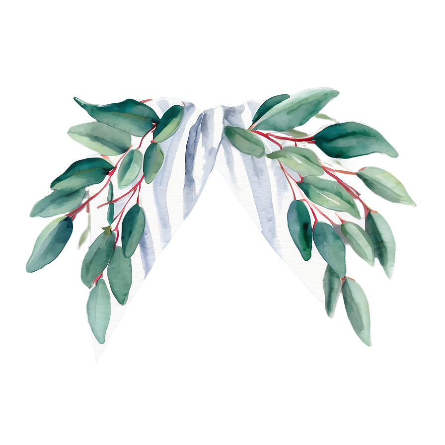 Eucalyptus Watercolor Scarf Design Png 53 PNG Image