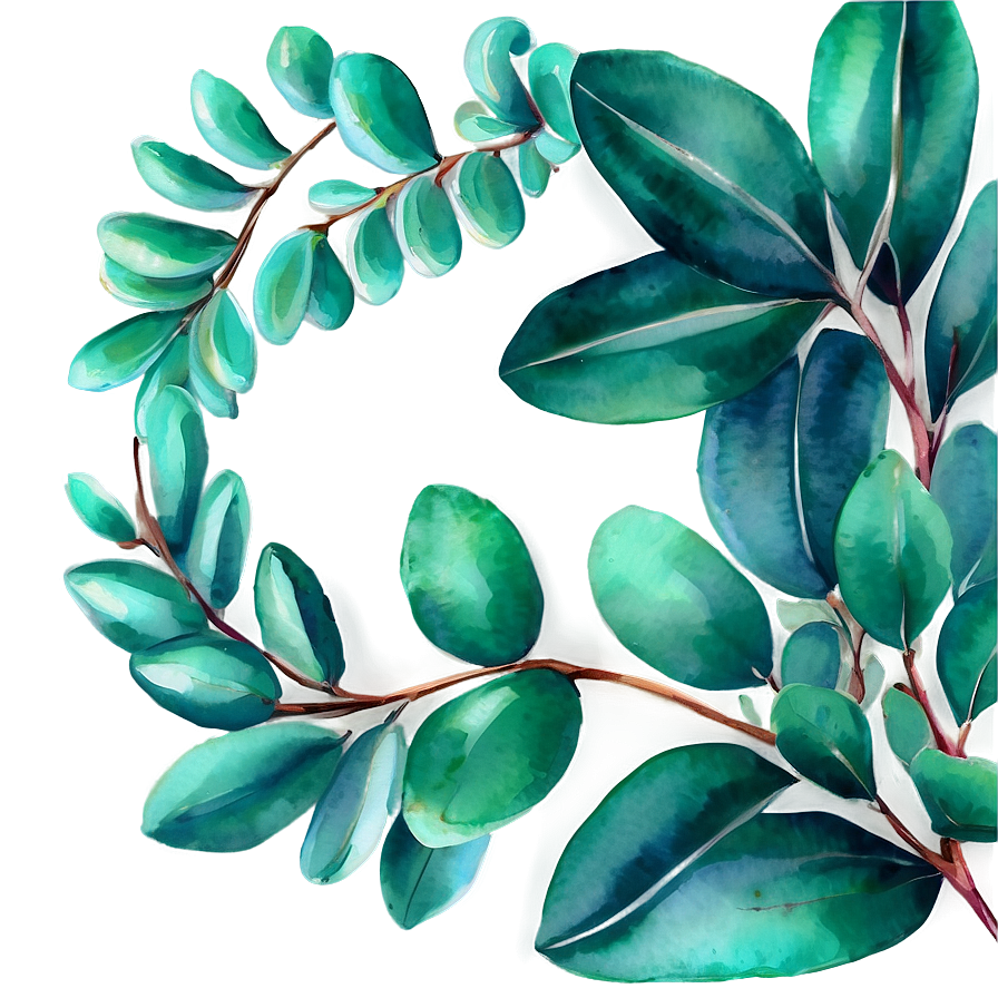 Eucalyptus Watercolor Thank You Card Png Gut41 PNG Image